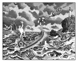 Signed print: The Wreck of the Good Ship Monkeybusiness