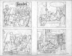 Original art: Sketch for HANDEL music CD.