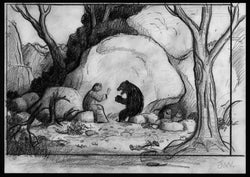 ORIGINAL ART- Sketch for Jesus and the Bear