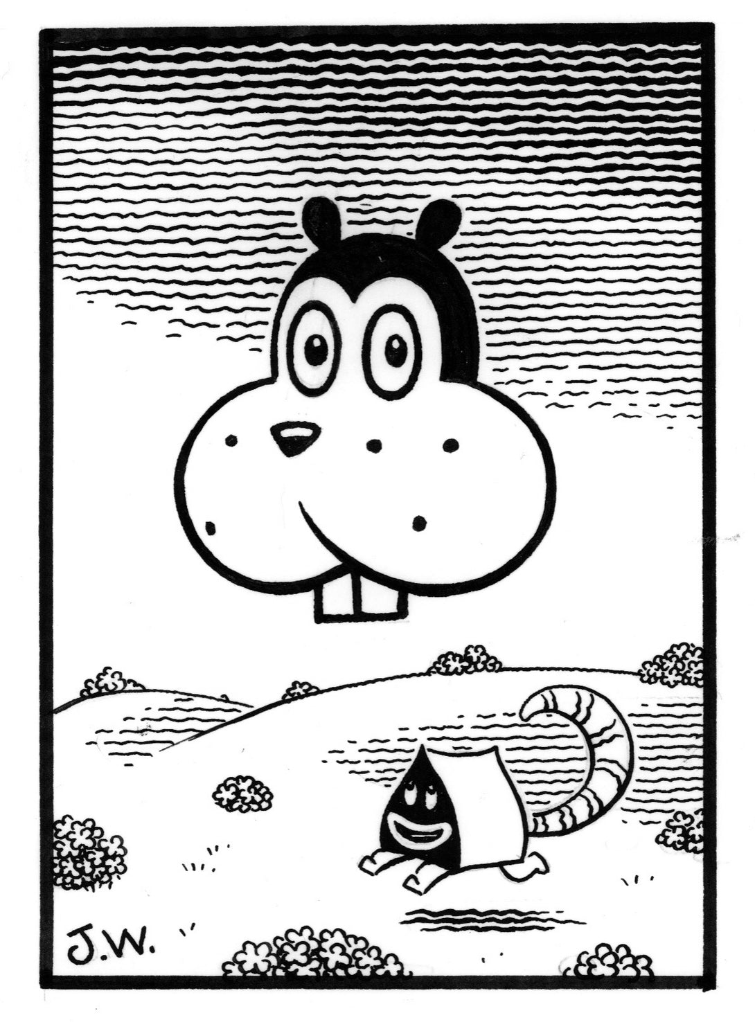 Original art: Frank looming large
