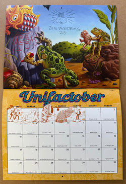 Jim Woodring 2026 calendar, SIGNED with a drawing of Frank